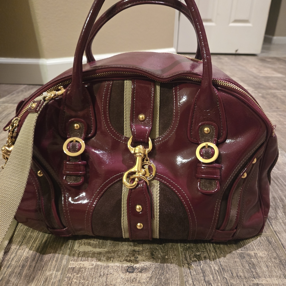 Vintage Y2K Juicy Leather Doggy Couture Drink Me Wine Pet Carrier